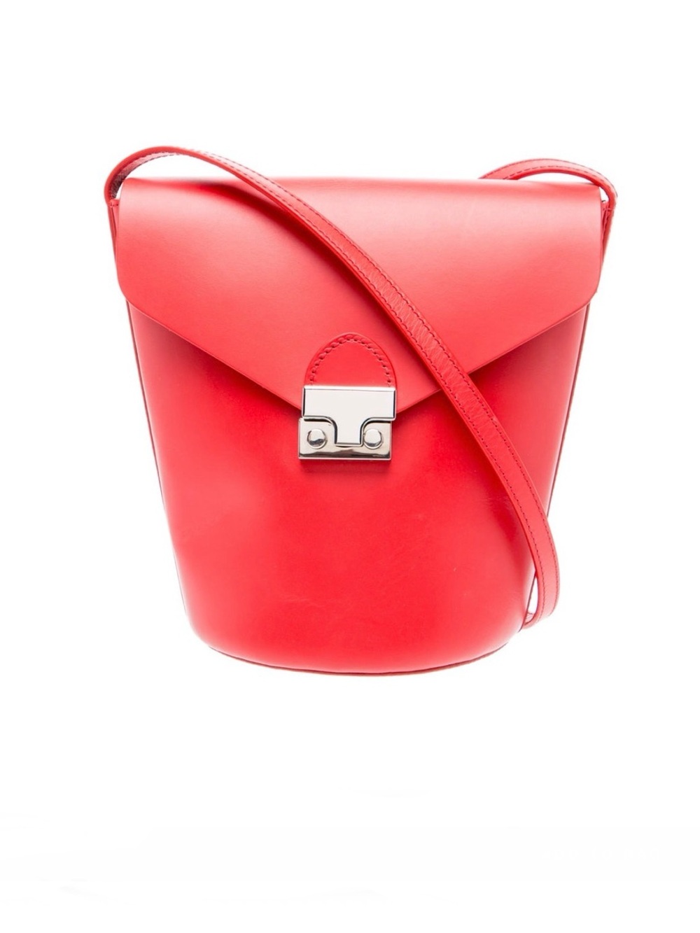 Loeffler Randall Leather Crossbody Bucket Satchel
